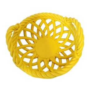 Vintage Woven Ceramic Basket / Open Weave Porcelain Basket